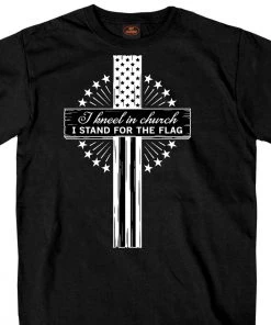 Hot Leathers GMS1398 Men’s ‘Kneel In The Church ‘Short Sleeve Black T-Shirt