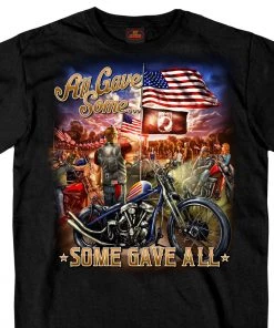 Riding Gear Hot Leathers GMS1407 Men’s ‘Remembrance All Gave Some‘ Short Sleeve Black T-Shirt