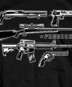 Hot Leathers GMS1409 Men’s ‘Freedom Guns‘ Short Sleeve Black T-Shirt