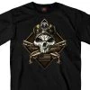 Hot Leathers GMS1415 Men’s ‘2nd Amendment Camo Skull‘ Short Sleeve Black T-Shirt Riding Gear