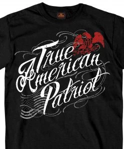Hot Leathers GMS1454 Mens True American Patriot Black T-Shirt Riding Gear