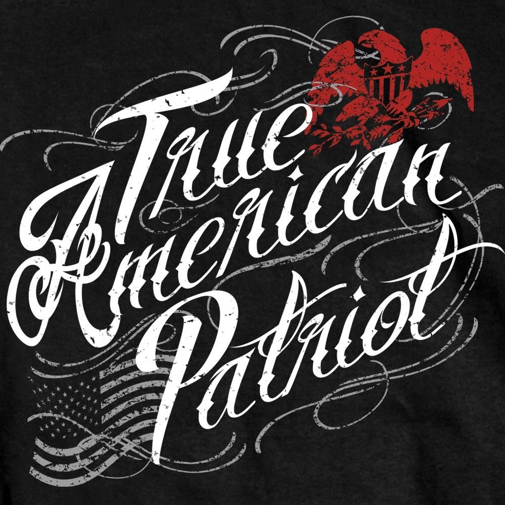 Hot Leathers GMS1454 Mens True American Patriot Black T-Shirt Riding Gear
