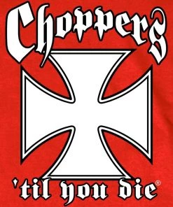 Riding Gear Hot Leathers GMS1456 Mens Classic Chopper's 'Til You Die Classic Red T-shirt