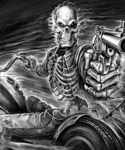 Riding Gear Hot Leathers GMS1458 Mens Assassin Rider Black T-Shirt