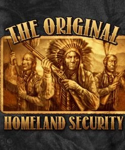 Hot Leathers GMS1460 Mens Original Homeland Security Native American Black T-Shirt Riding Gear