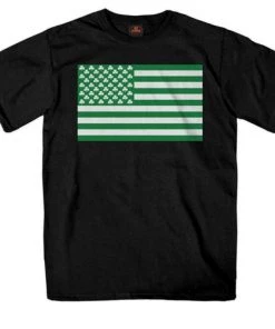Hot Leathers GMS1461 Men’s Shamrock Flag Black T-Shirt