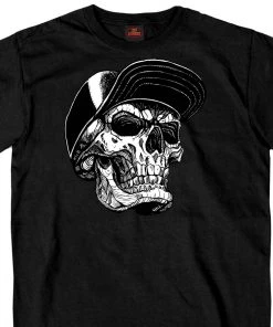 Riding Gear Hot Leathers GMS1465 Men's Black'Snapback Skull' T-Shirt