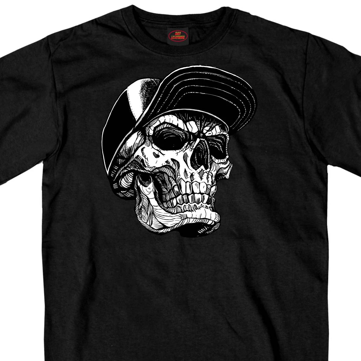 Riding Gear Hot Leathers GMS1465 Men's Black 'Snapback Skull' T-Shirt