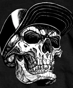 Riding Gear Hot Leathers GMS1465 Men's Black'Snapback Skull' T-Shirt