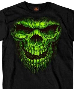 Riding Gear Hot Leathers GMS1476 Men's Shredder Skull Black T-Shirt