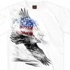 Hot Leathers GMS1479 Men's Short Sleeve Pencil Eagle Patriotic White T-Shirt Riding Gear