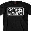 Hot Leathers GMS1487 Men's Short Sleeve Speed Demon Skull Black T-Shirt Riding Gear