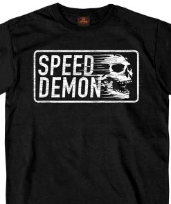 Hot Leathers GMS1487 Men's Short Sleeve Speed Demon Skull Black T-Shirt Riding Gear