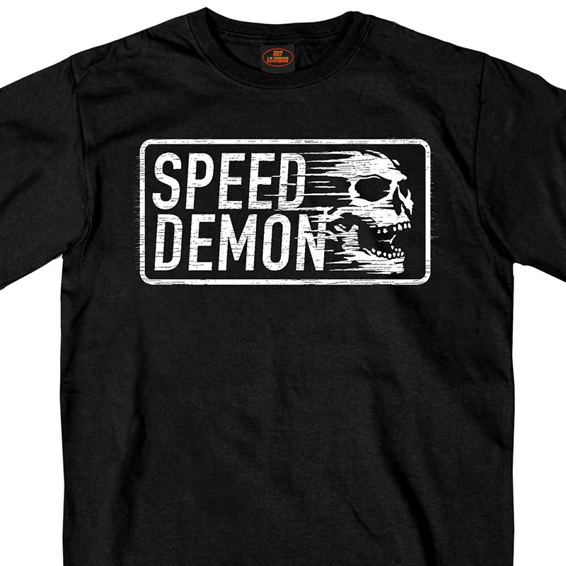 Hot Leathers GMS1487 Men's Short Sleeve Speed Demon Skull Black T-Shirt Riding Gear