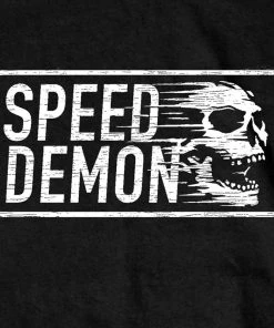 Hot Leathers GMS1487 Men's Short Sleeve Speed Demon Skull Black T-Shirt Riding Gear