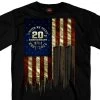 Hot Leathers GMS1494 Men's Black '9-11 Skyline And USA Flag' T-Shirt Riding Gear