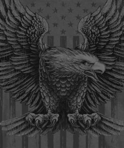 Hot Leathers GMS1524 Men’s Charcoal Short Sleeved Up-Wing Eagle T-Shirt Riding Gear