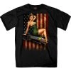 Hot Leathers GMS1528 Men’s Black Patriotic Pinup T-Shirt