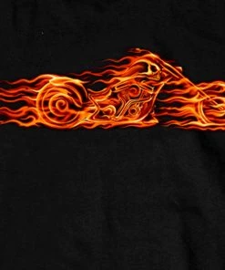 Hot Leathers GMS2070 Men’s ‘Hell Bike’ Long Sleeve Black T-Shirt Riding Gear