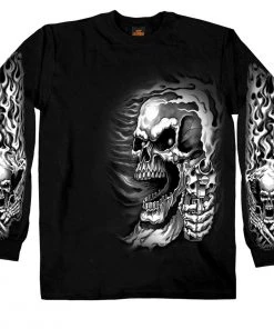 Hot Leathers GMS2076 Men’s ‘Assassin’ Long Sleeve Black T-Shirt