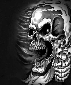 Hot Leathers GMS2076 Men’s ‘Assassin’ Long Sleeve Black T-Shirt