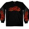 Riding Gear Hot Leathers GMS2154 Men’s ‘Fire Bobber’ Long Sleeve Black T-Shirt