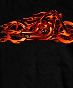 Riding Gear Hot Leathers GMS2154 Men’s ‘Fire Bobber’ Long Sleeve Black T-Shirt