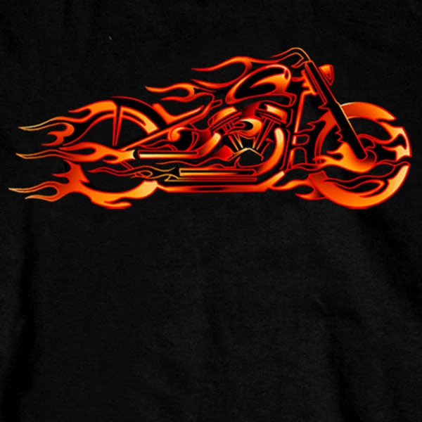 Riding Gear Hot Leathers GMS2154 Men’s ‘Fire Bobber’ Long Sleeve Black T-Shirt