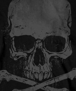 Riding Gear Hot Leathers GMS2305 Men’s ‘Jumbo Print Skull And Cross Bones Long Sleeve Black T-Shirt