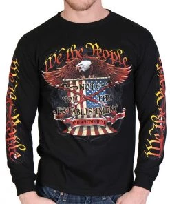 Hot Leathers GMS2358 Men’s ‘We The People’ Long Sleeve Black T-Shirt
