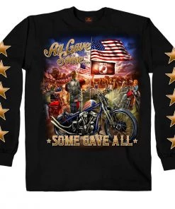 Hot Leathers GMS2407 Men’s ‘Remembrance All Gave Some’ Long Sleeve Black T-Shirt Riding Gear