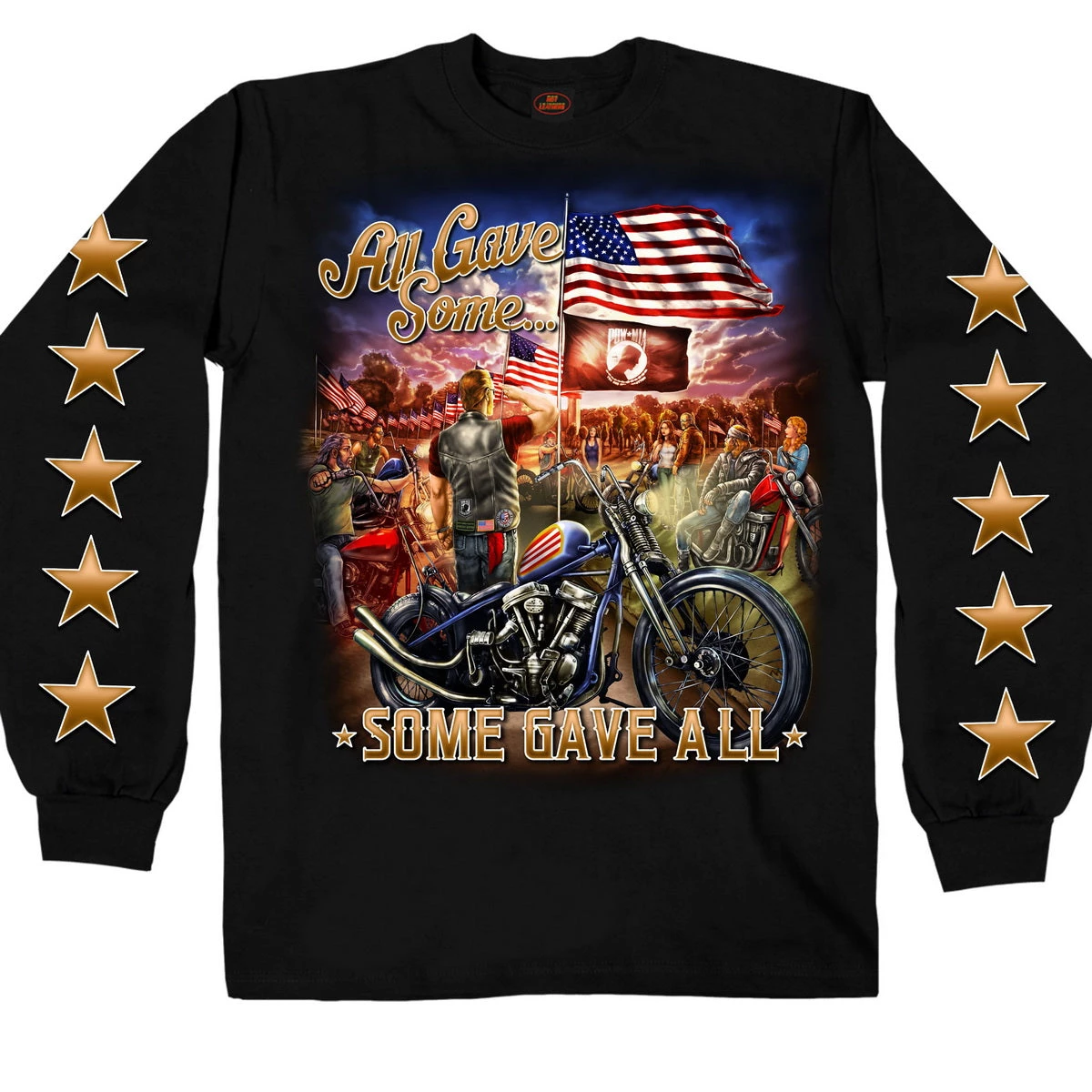 Hot Leathers GMS2407 Men’s ‘Remembrance All Gave Some’ Long Sleeve Black T-Shirt Riding Gear