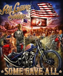 Hot Leathers GMS2407 Men’s ‘Remembrance All Gave Some’ Long Sleeve Black T-Shirt Riding Gear