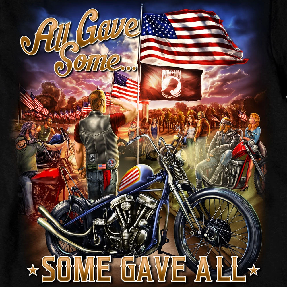 Hot Leathers GMS2407 Men’s ‘Remembrance All Gave Some’ Long Sleeve Black T-Shirt Riding Gear