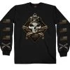 Riding Gear Hot Leathers GMS2415 Men’s ‘2nd Amendment Camo Skull’ Long Sleeve Black T-Shirt