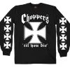 Hot Leathers GMS2455 Mens Classic Choppers 'Til You Die Black Long Sleeve Shirt Riding Gear