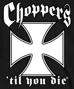 Hot Leathers GMS2455 Mens Classic Choppers 'Til You Die Black Long Sleeve Shirt Riding Gear