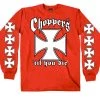 Riding Gear Hot Leathers GMS2456 Mens Classic Choppers 'Til You Die Red Long Sleeve Shirt