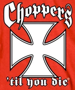 Riding Gear Hot Leathers GMS2456 Mens Classic Choppers 'Til You Die Red Long Sleeve Shirt