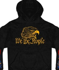 Hot Leathers GMT3201 Men’s Black ‘We The People’ Hoodie With Pocket