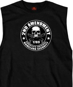 Hot Leathers GMT3207 Men’s Shooter 2nd Amendment Black Sleeveless Shirt