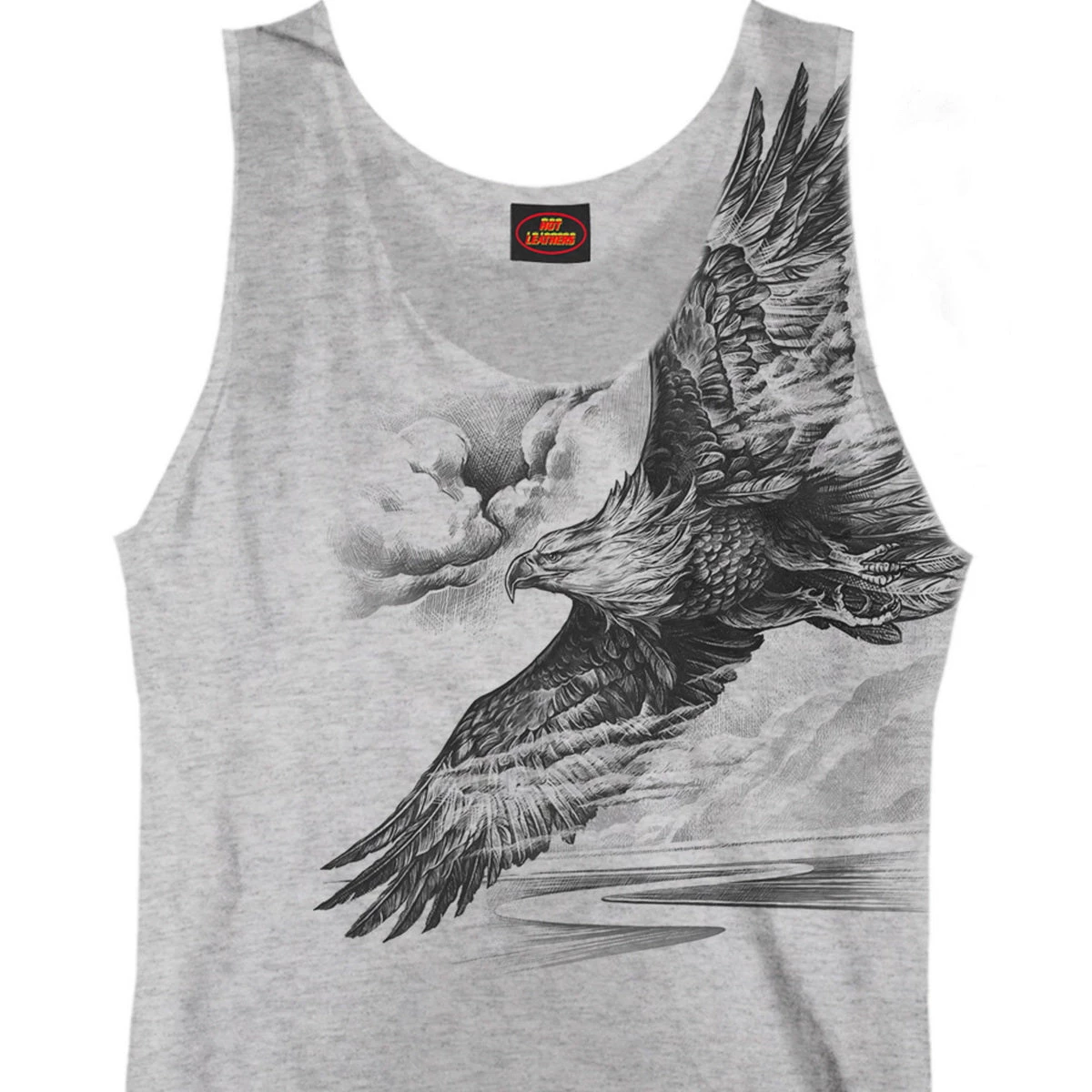 Hot Leathers GMT3428 Men’s ‘Pencil Eagle’ Ash Color Tank Shirt Riding Gear