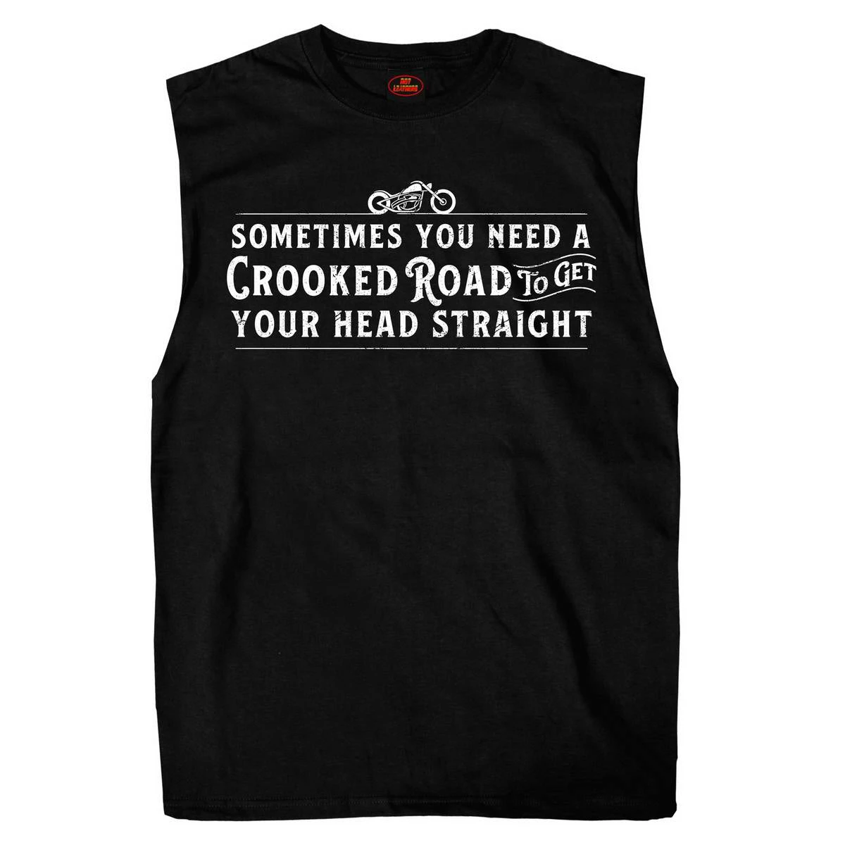 Hot Leathers GMT3438 Men’s Shooter Crooked Road Sleeveless Black Shirt Riding Gear