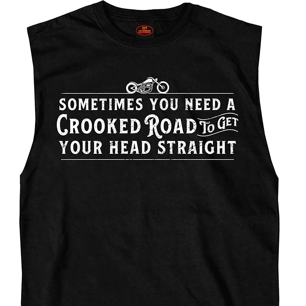 Hot Leathers GMT3438 Men’s Shooter Crooked Road Sleeveless Black Shirt Riding Gear