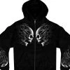 Hot Leathers GMZ4105 Men’s ‘Head Butt Skulls’ Black Hoodie With Zipper Closure Motorcycle Jackets