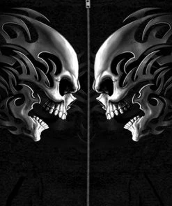 Hot Leathers GMZ4532 Men’s Charcoal'Hoop Eagle Hoodie' Motorcycle Jackets