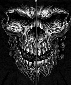 Hot Leathers GMZ4237 Men’s ‘Shredder Skull’ Black Hoodie With Zipper Closure Motorcycle Jackets