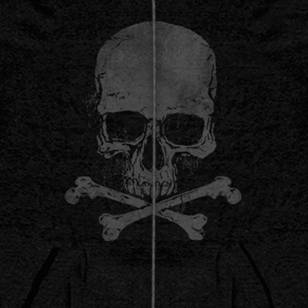 Motorcycle Jackets Hot Leathers GMZ4305 Men’s ‘Skull And Crossbones’ Black Hoodie With Zipper Closure