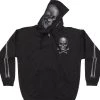 Hot Leathers GMZ4402 Men’s ‘Jolly Roger Skull’ Black Hoodie With Zipper Closure Motorcycle Jackets