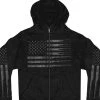 Hot Leathers GMZ4414 Men’s ‘American Flag Bullets’ Black Hoodie With Zipper Closure